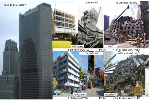 compare earthquake damage to 911 Building 7